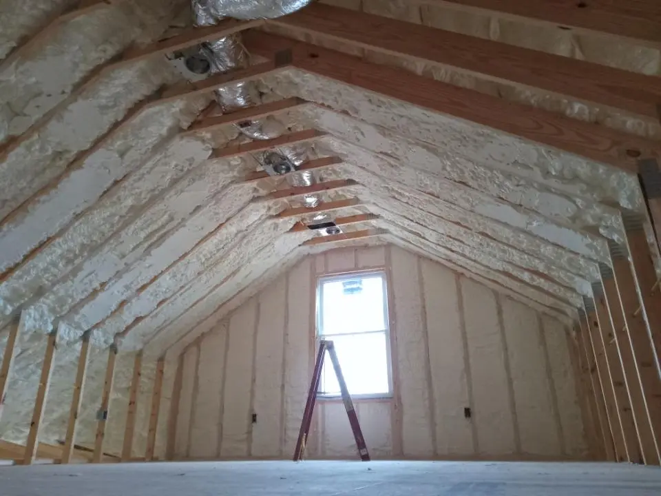 Spray foam roofing application for Crawl Space Insulation project in Elmwood
